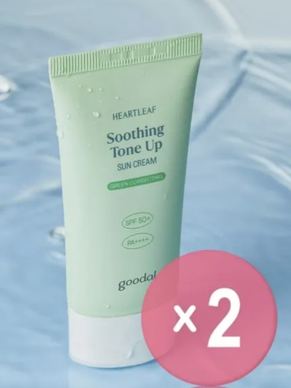 Korean Skincare- Soothing Tone-up Sunscreen - Green Correcting SPF50+ (50ml x2) - Picture 3 of 3